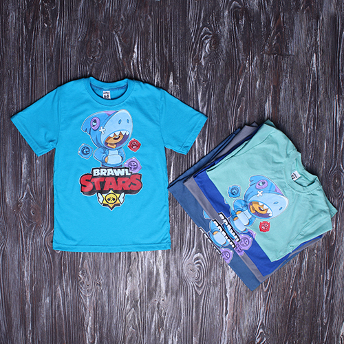 Футболка однотонная "Бравл старс акула"