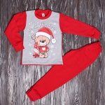 Пижама начесная " Merry christmas " красный