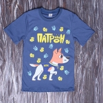 Футболка детская " Патрон мультик " индиго